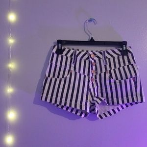Black & White Striped Kendall & Kylie Shorts